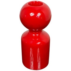 Red Ceramic Candleholder by Liisi Beckmann for Gabbianelli, Italy, 1960s
