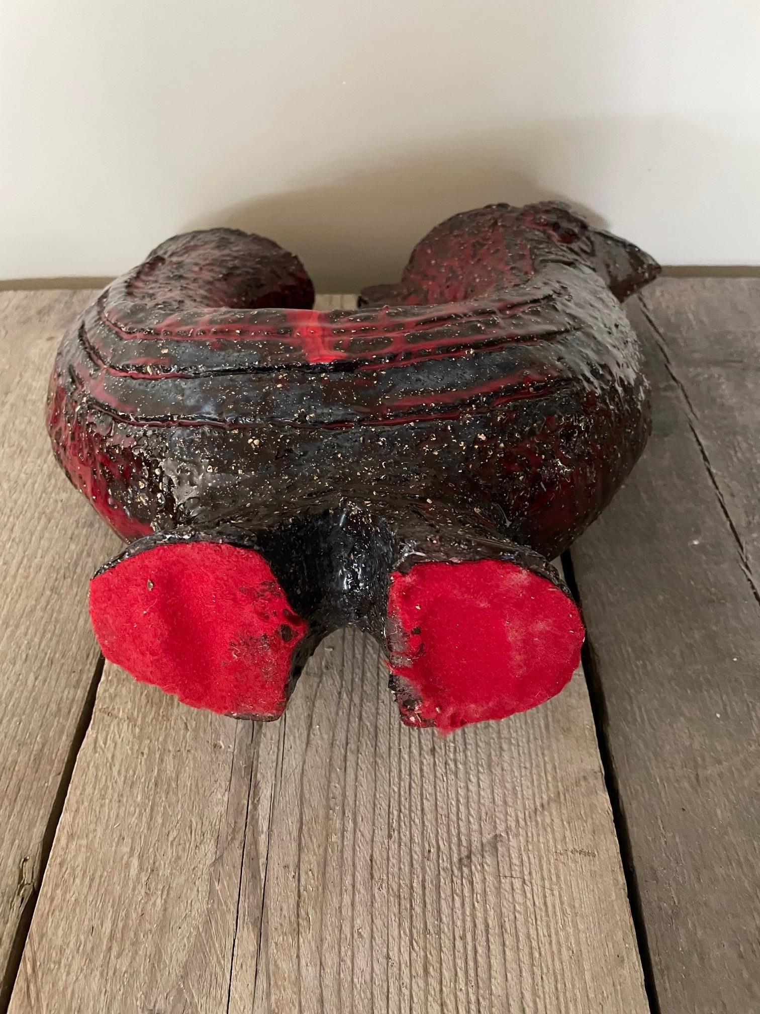 20ième siècle Coq en céramique rouge en vente
