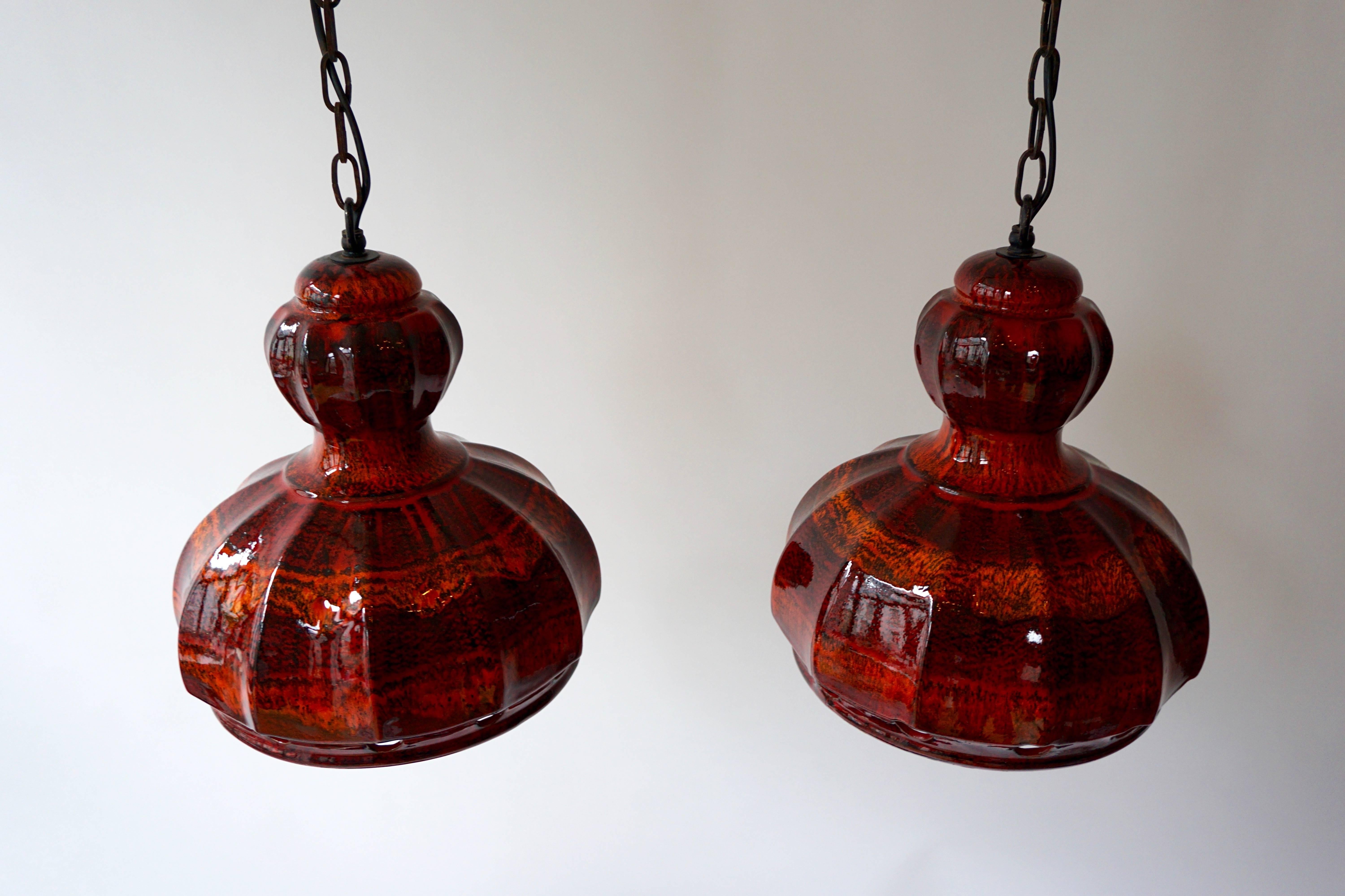 Metal Red Ceramic Pendant Lights