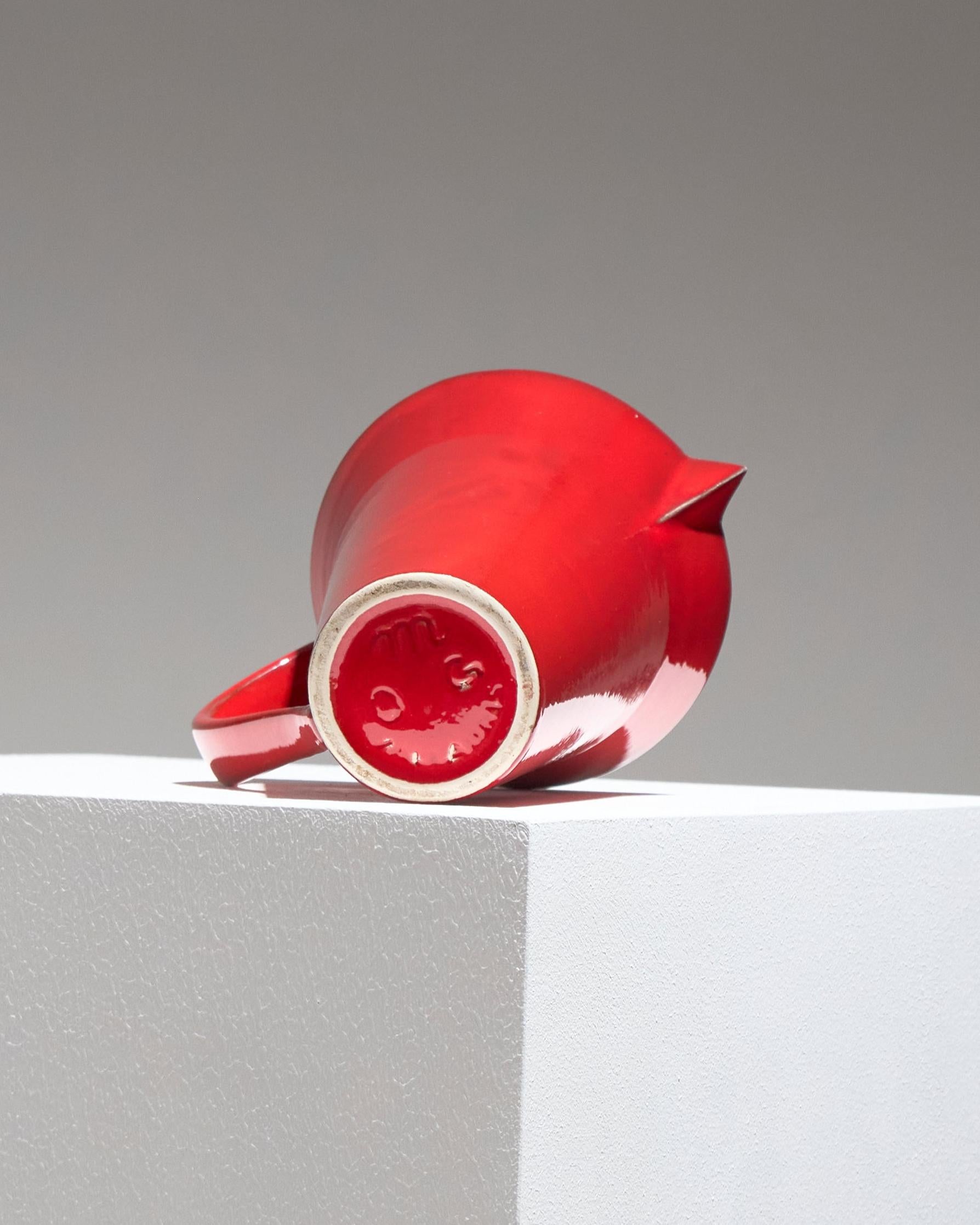 Red Ceramic Pitcher, Olivier Gagnère, Vallauris, 1990s siglo XX en venta