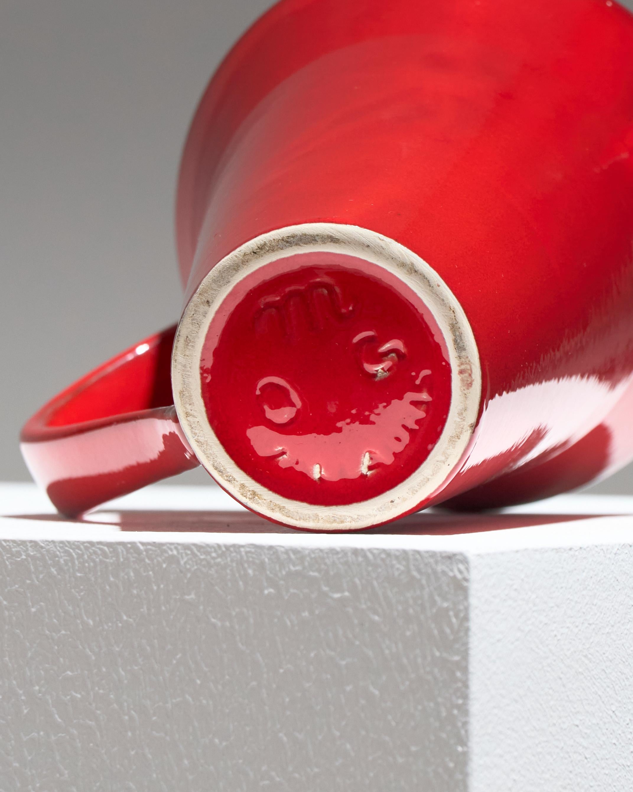 Red Ceramic Pitcher, Olivier Gagnère, Vallauris, 1990s Cerámico en venta