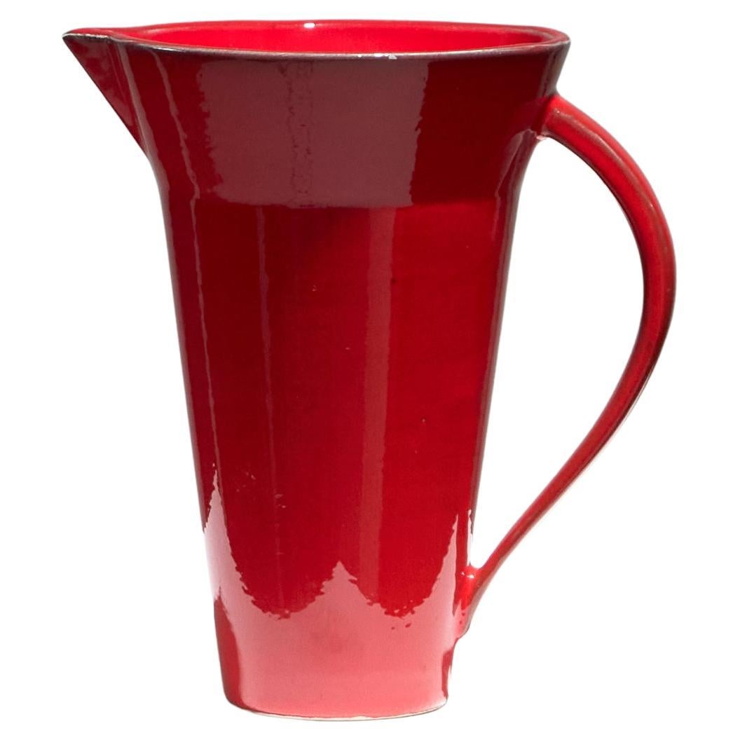Red Ceramic Pitcher, Olivier Gagnère, Vallauris, 1990s en venta