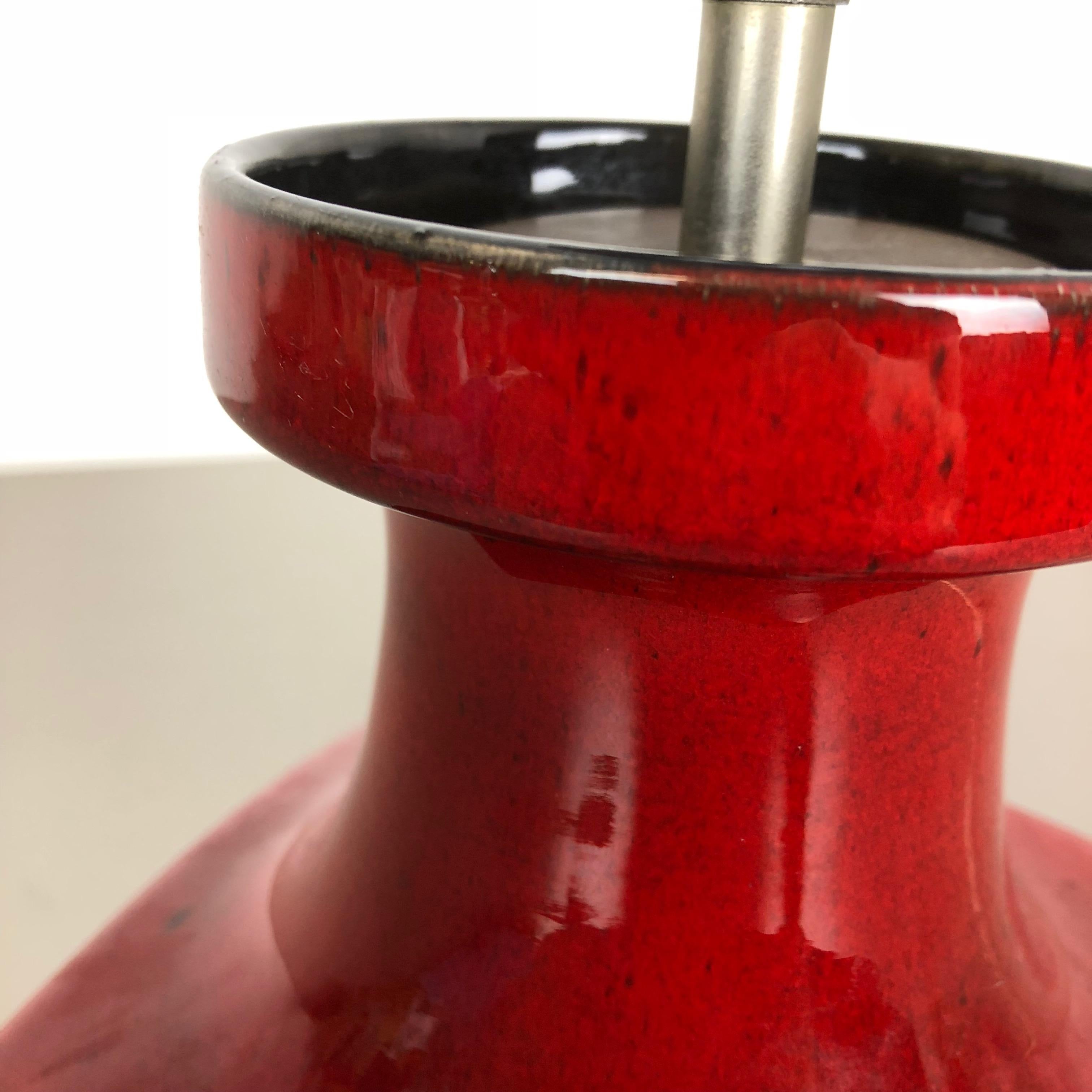 Red Ceramic Studio Pottery Table Light by Cari Zalloni for Fohr, Germany 1970s For Sale 7