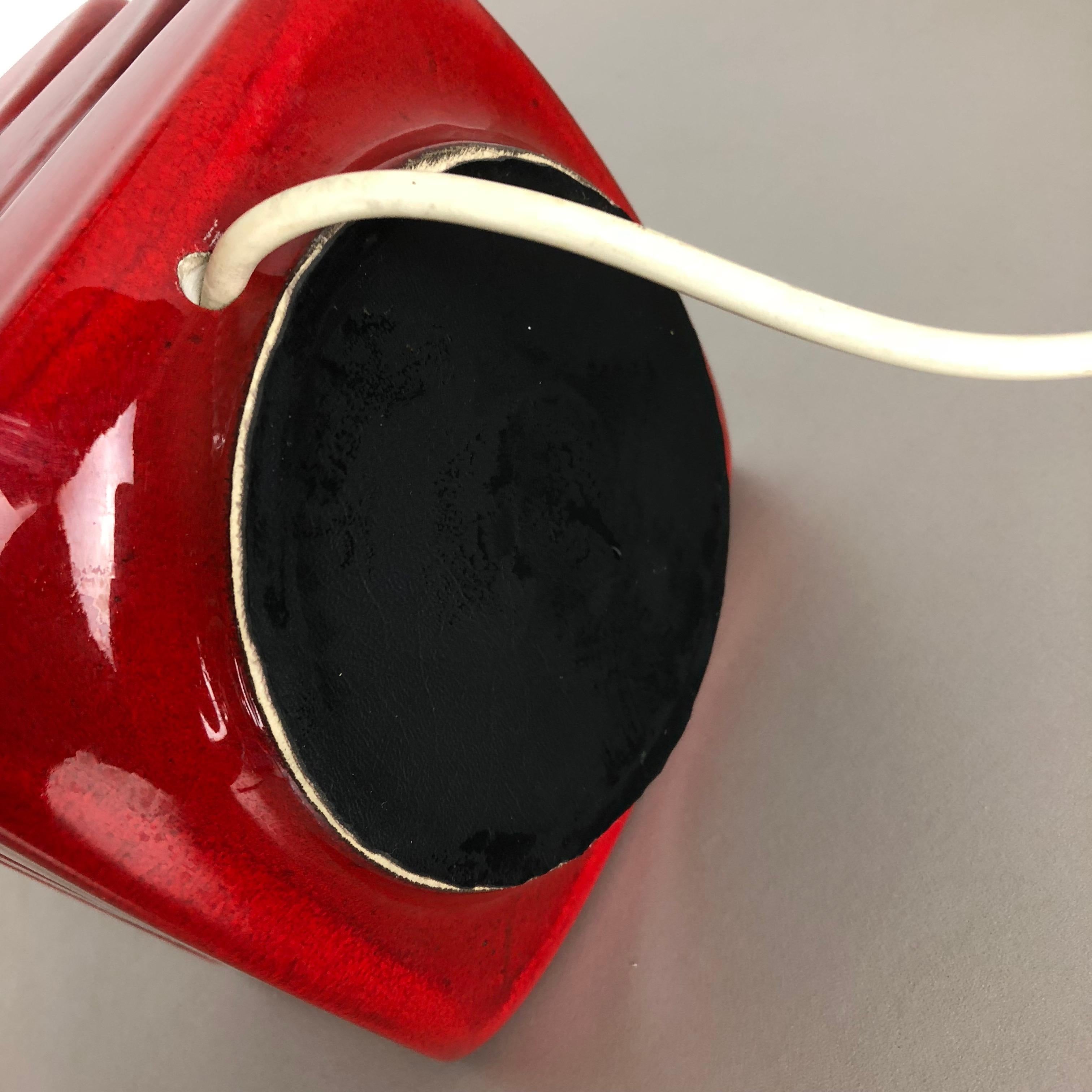 Red Ceramic Studio Pottery Table Light by Cari Zalloni for Fohr, Germany 1970s For Sale 10