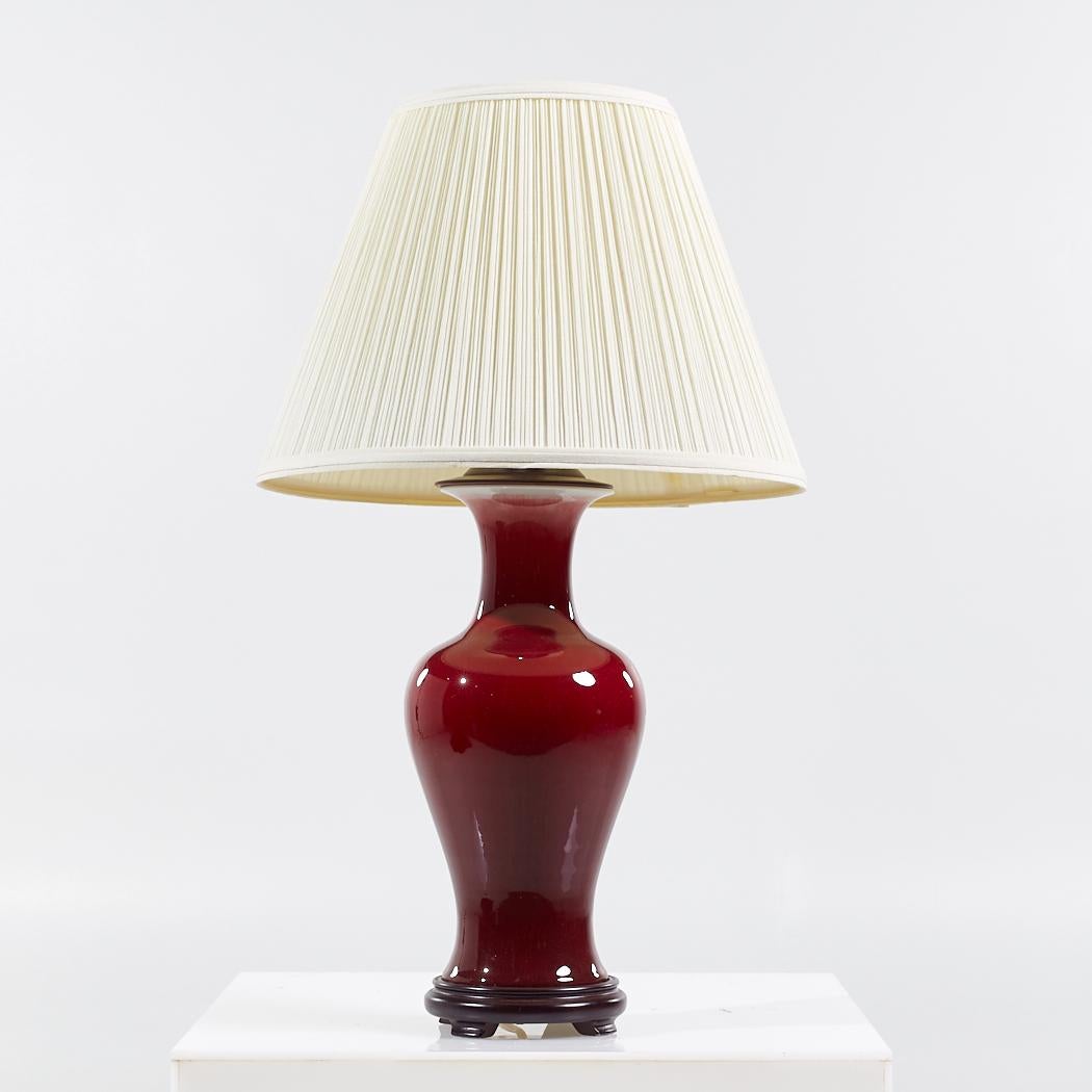 Modern Red Ceramic Table Lamp For Sale