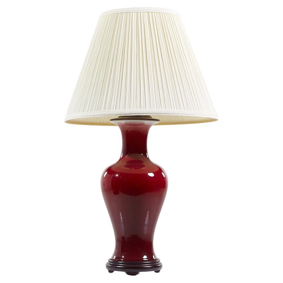 Red Ceramic Table Lamp For Sale