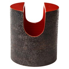 Vase en céramique à glaçure rouge et extérieur noir mat par Bitossi, c. 1960.