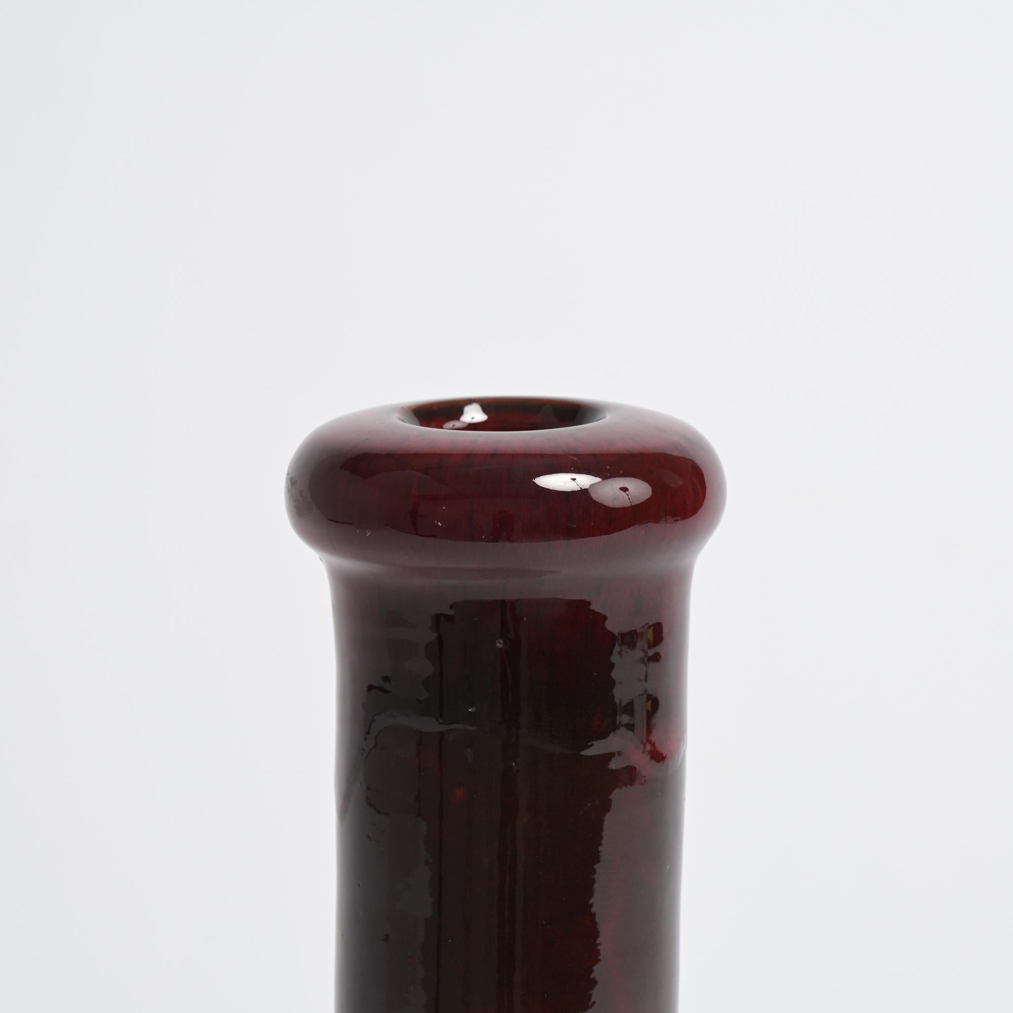 Red Ceramic Vase by Perignem For Sale 6