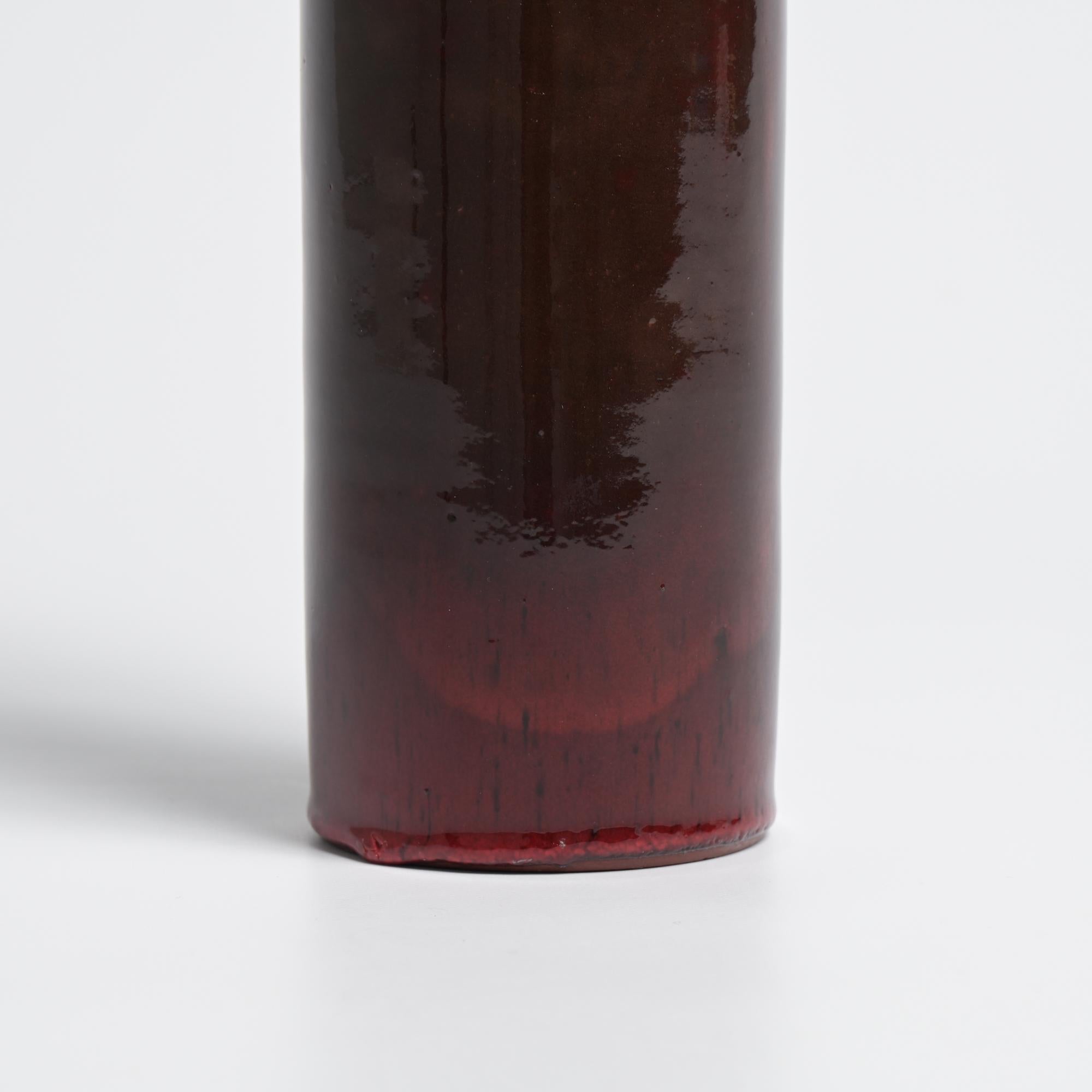 Red Ceramic Vase by Perignem For Sale 8