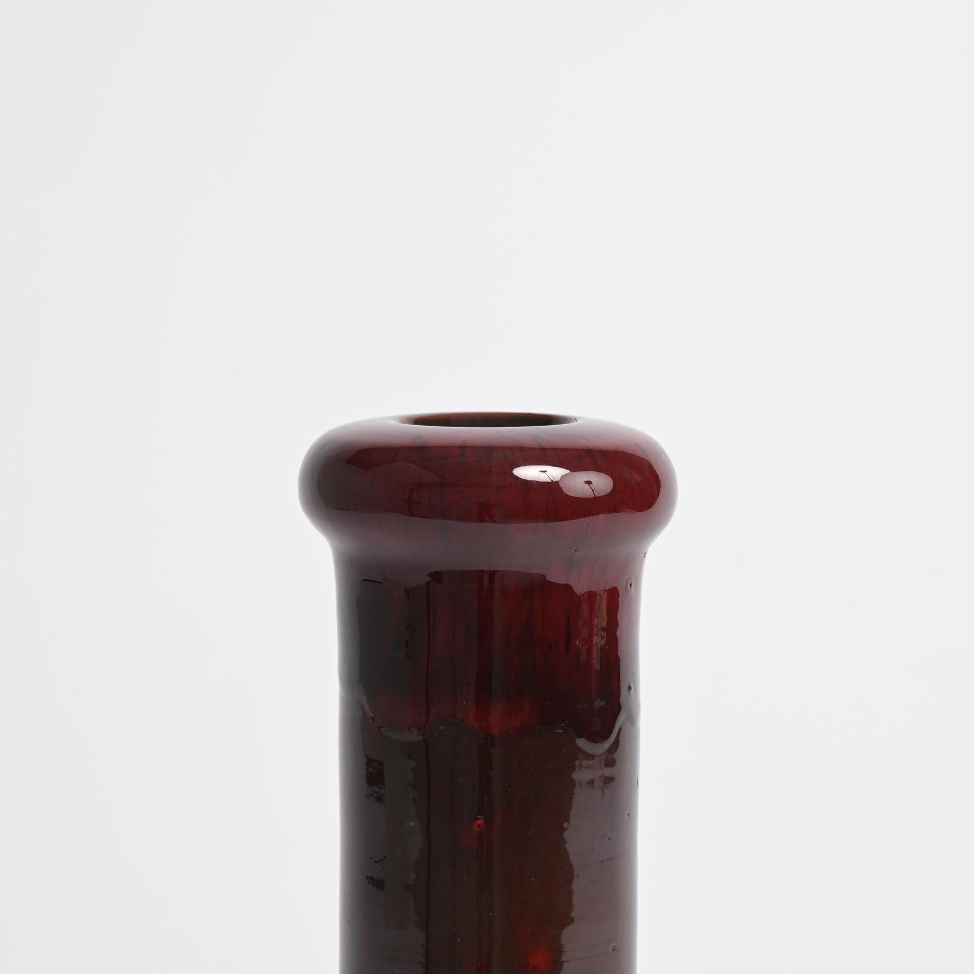Red Ceramic Vase by Perignem For Sale 9