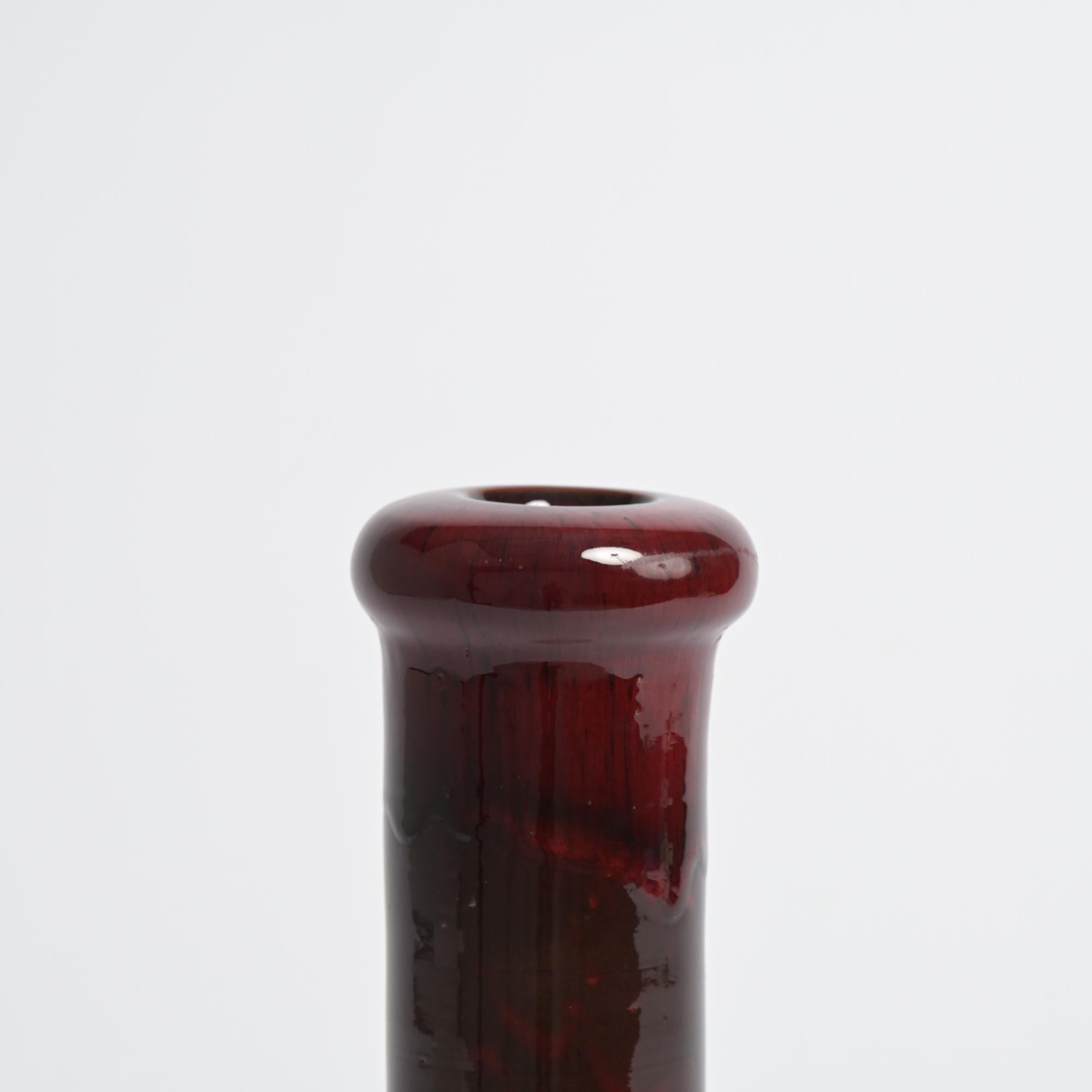 Red Ceramic Vase by Perignem For Sale 11