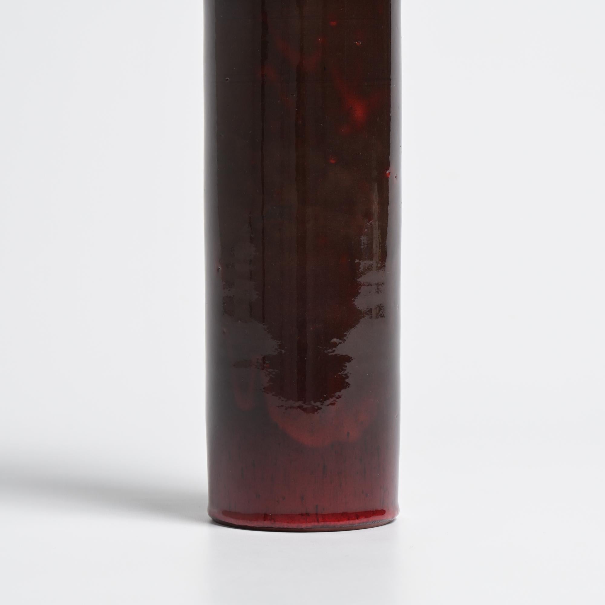 Red Ceramic Vase by Perignem For Sale 12