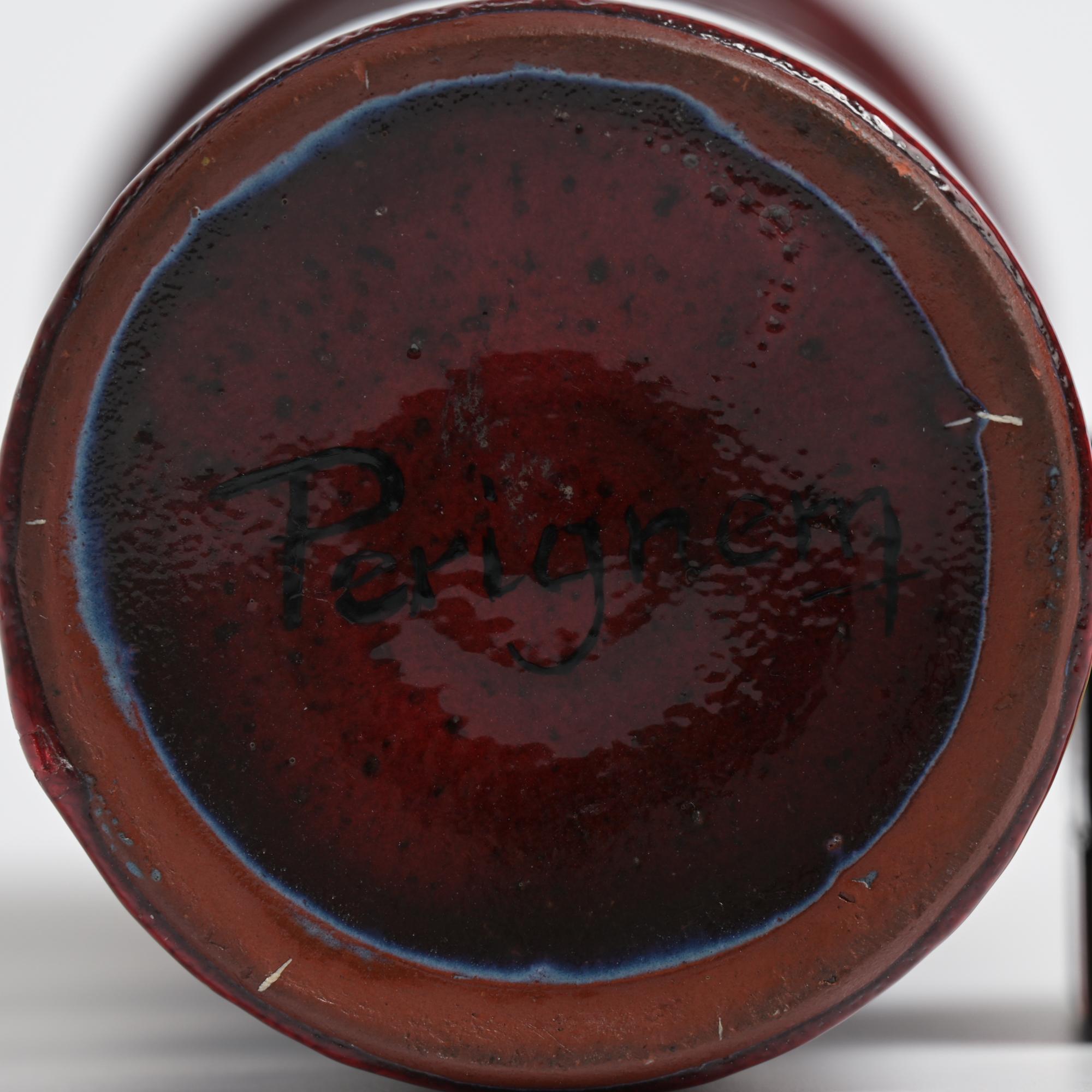 Red Ceramic Vase by Perignem For Sale 14