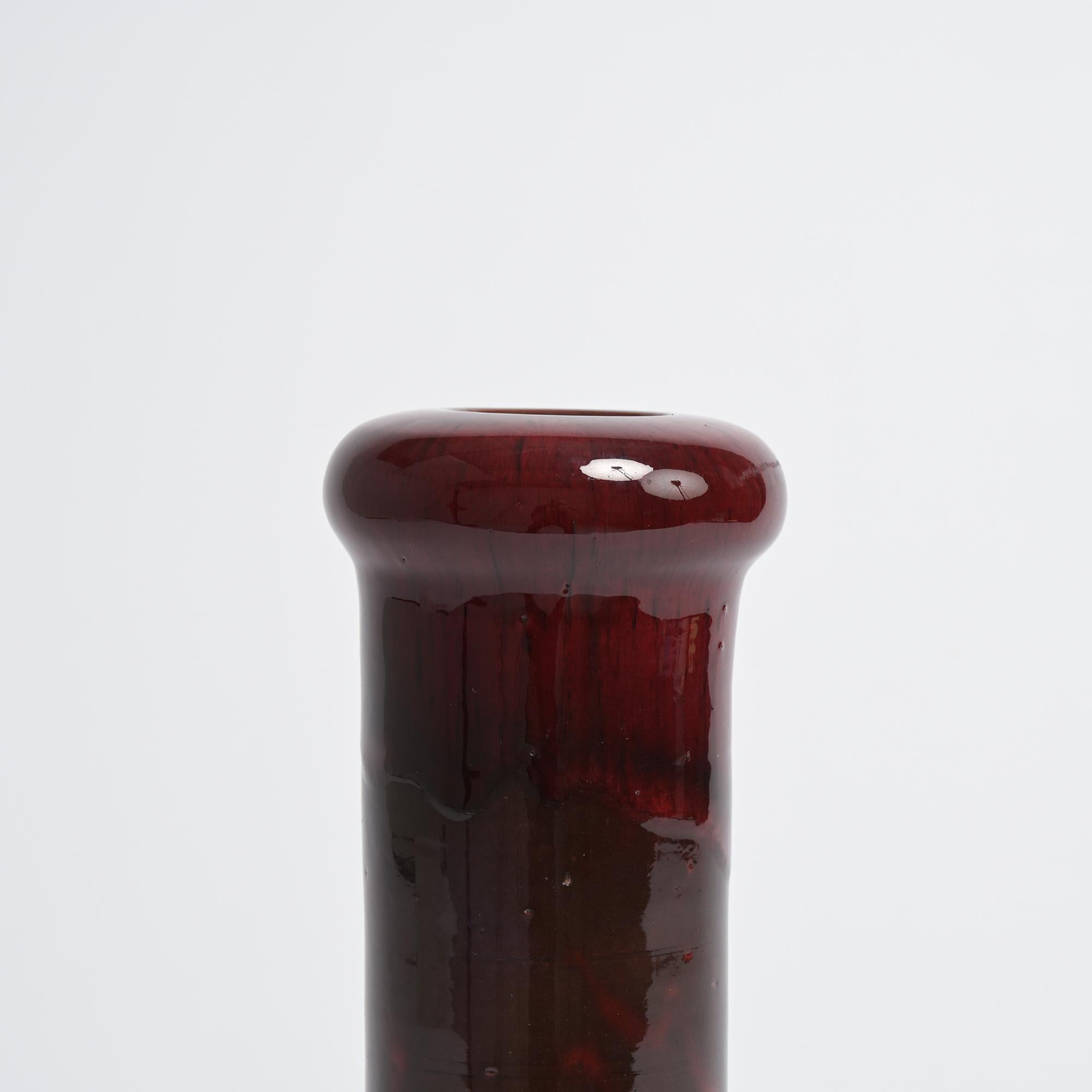 Red Ceramic Vase by Perignem For Sale 2