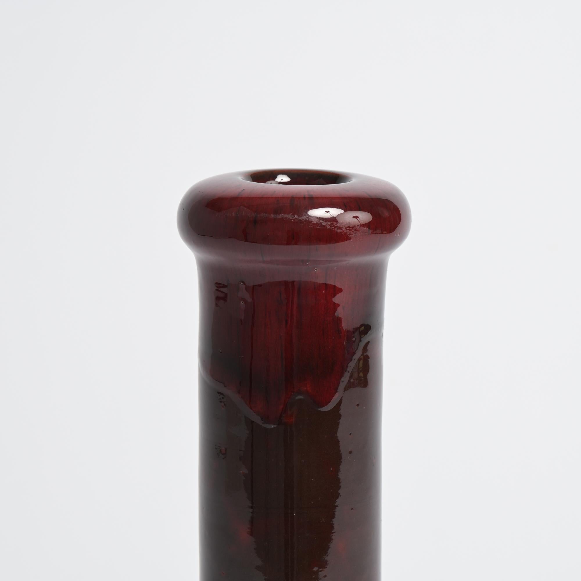 Red Ceramic Vase by Perignem For Sale 4