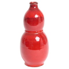 Jarrón de cerámica rojo