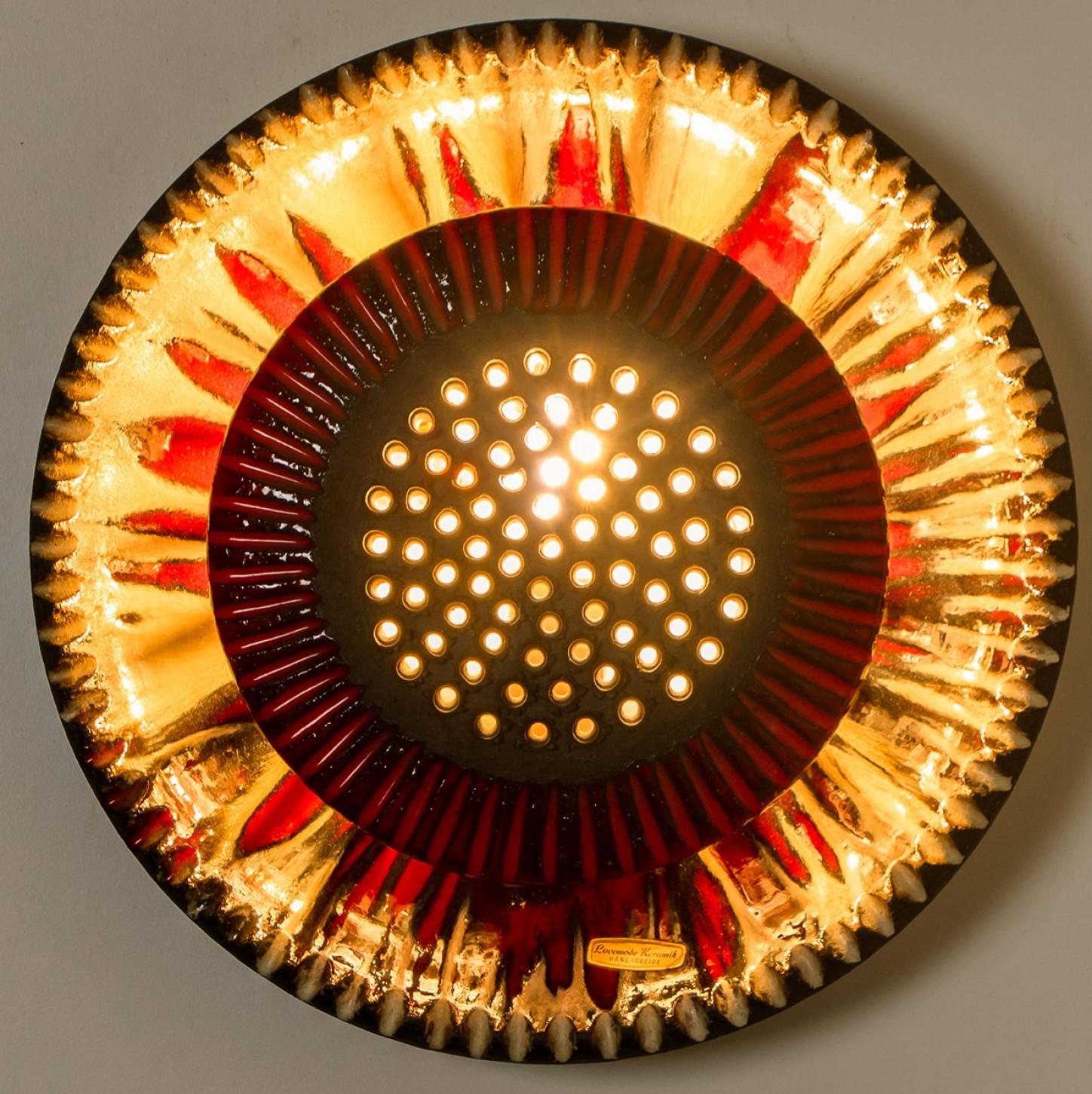 Applique murale en céramique rouge, Danemark, 1970 en vente 2