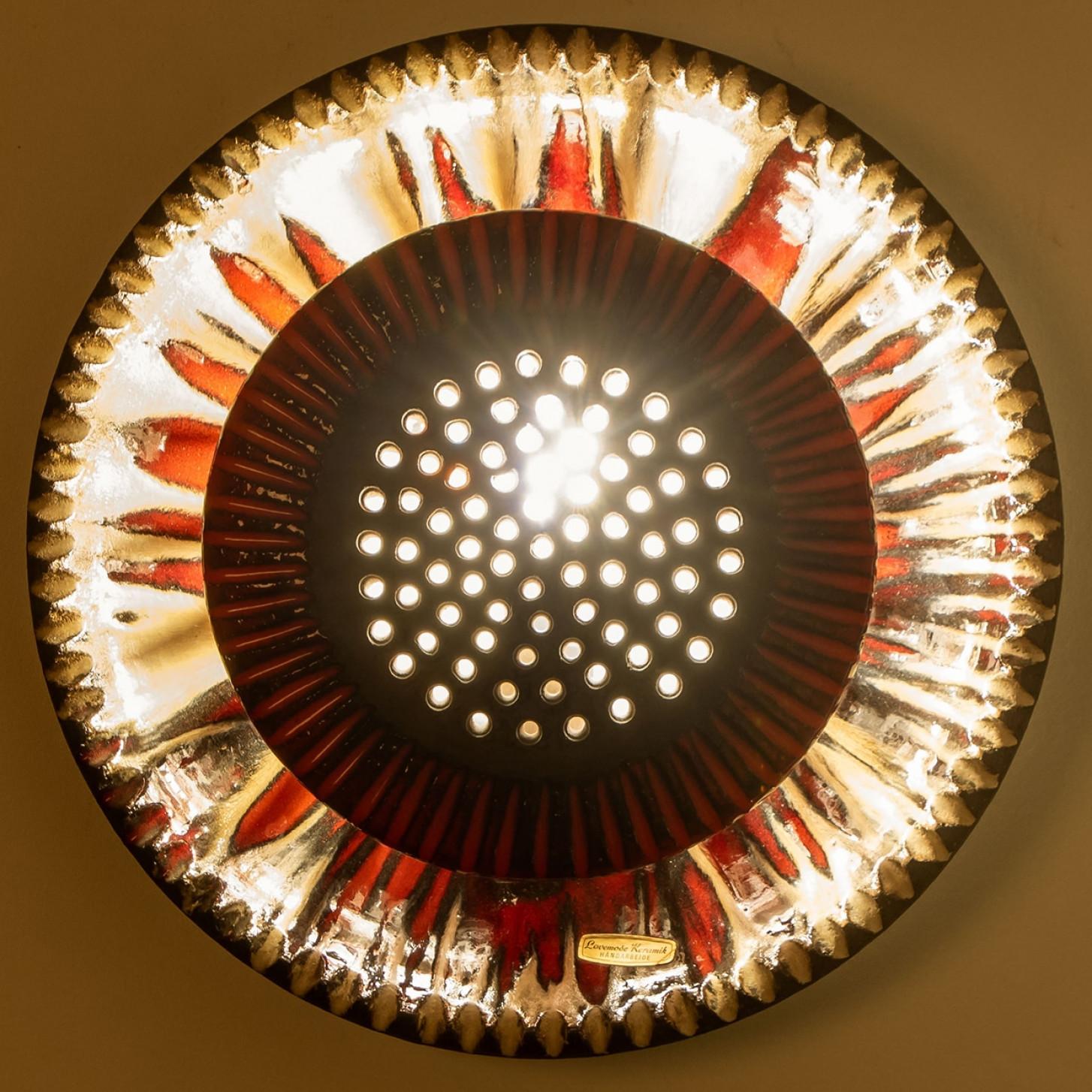 Applique murale en céramique rouge, Danemark, 1970 en vente 3