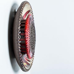 Red Ceramic Wall Light Flush Mount, Denmark, 1970