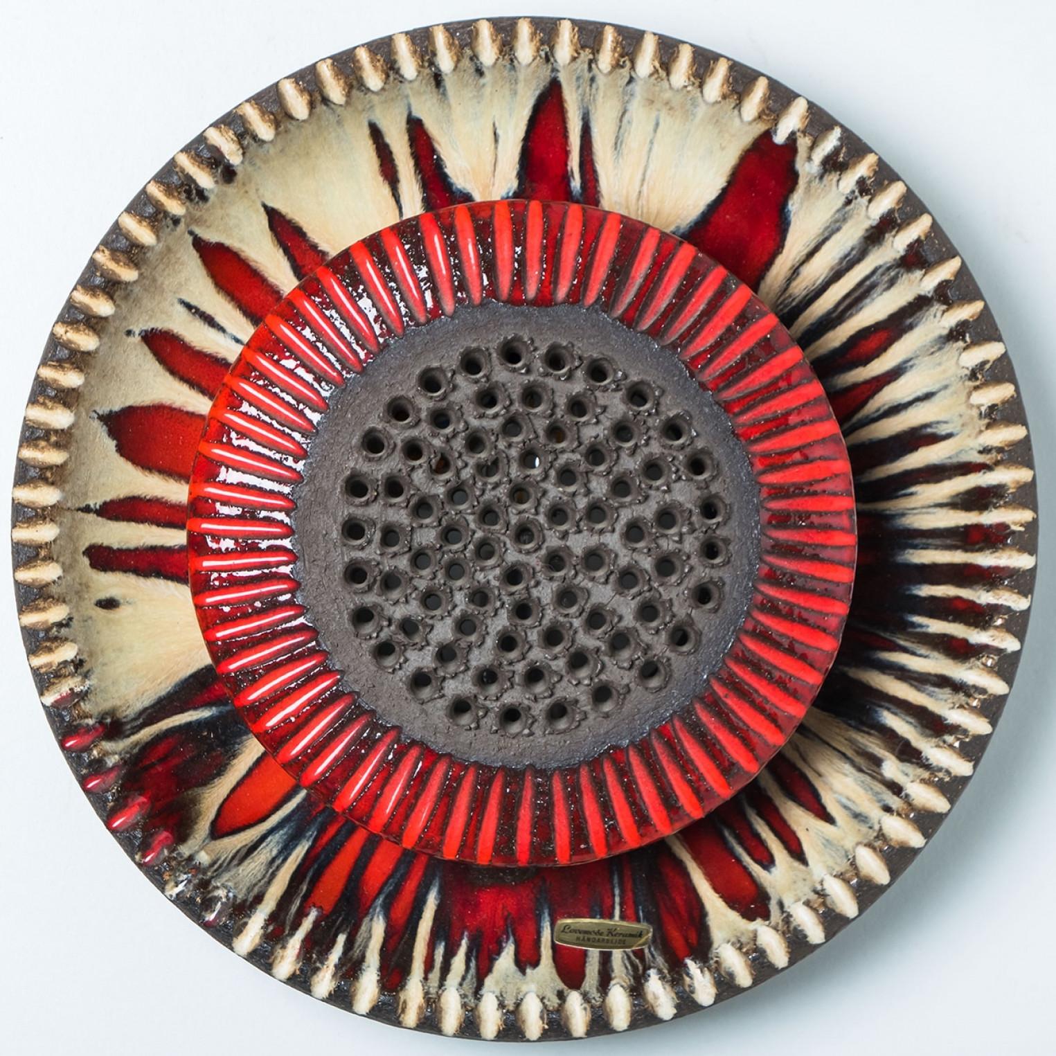 Ère spatiale Applique murale en céramique rouge, Danemark, 1970 en vente