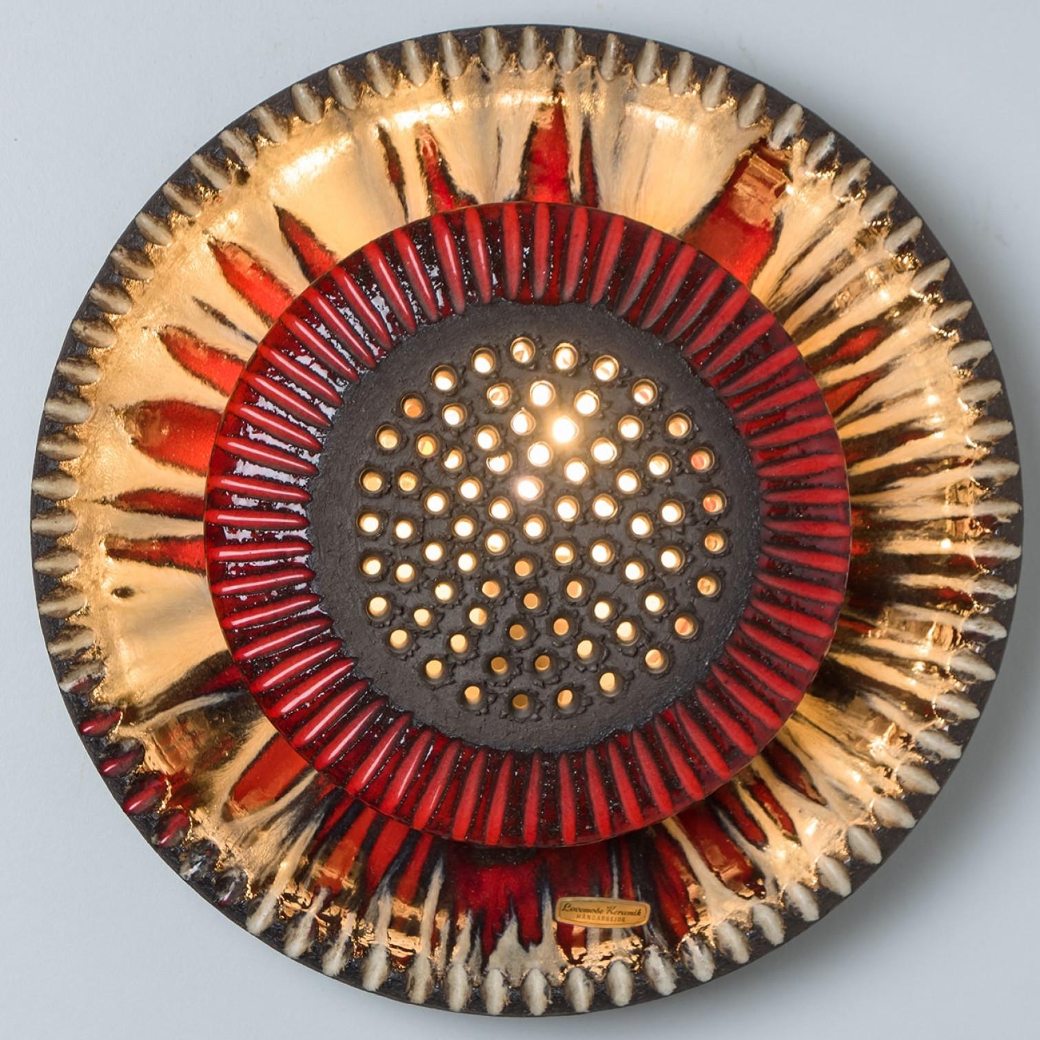 Fin du 20e siècle Applique murale en céramique rouge, Danemark, 1970 en vente
