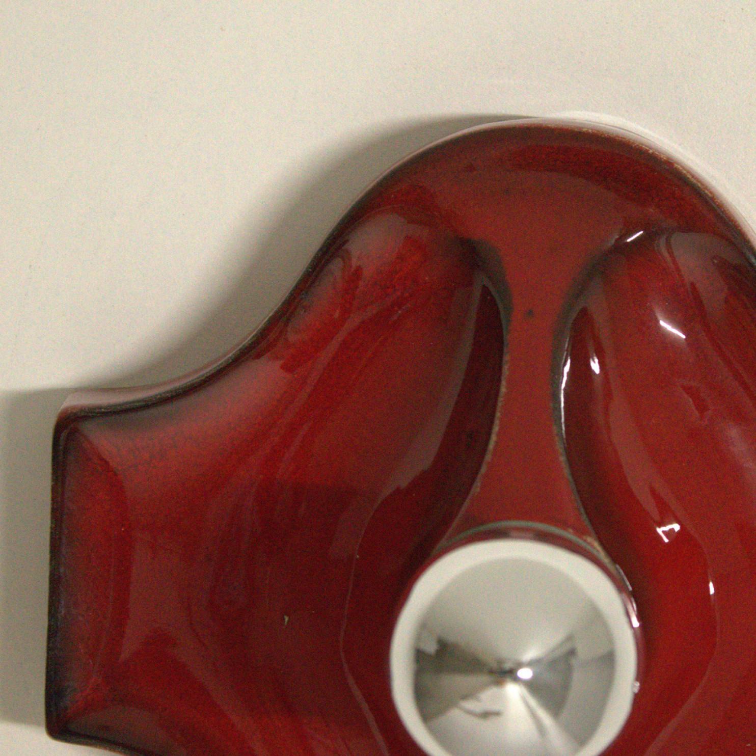 Red Ceramic Wall Lights by Hustadt Keramik, Germany, 1970 For Sale 4