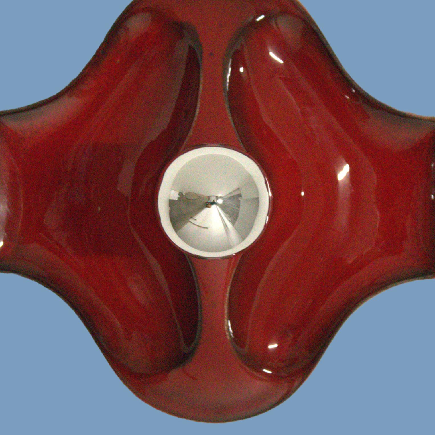 Red Ceramic Wall Lights by Hustadt Keramik, Germany, 1970 For Sale 8