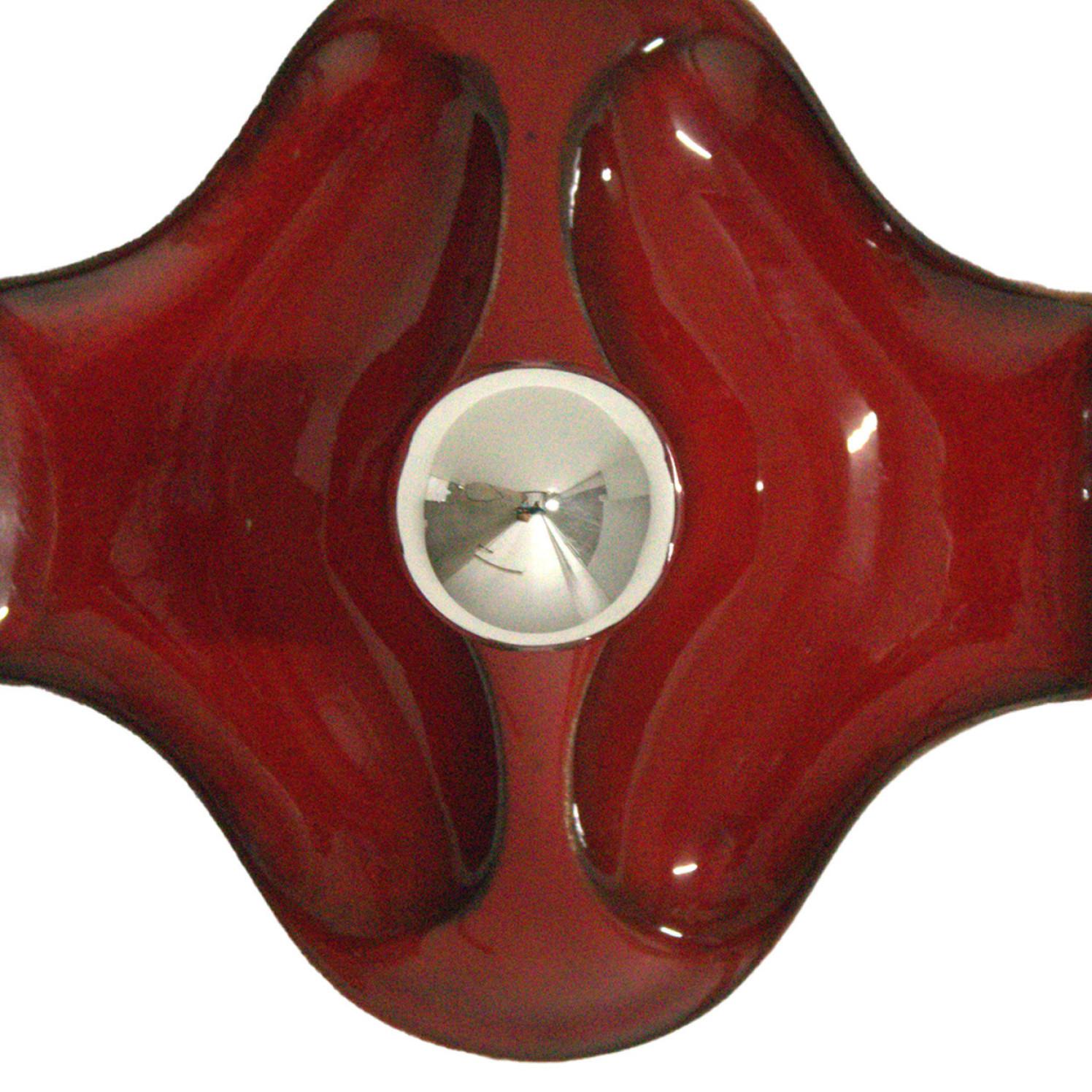 Red Ceramic Wall Lights by Hustadt Keramik, Germany, 1970 For Sale 1