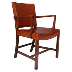 Red Chair by Kaare Klint for Rud Rasmussen, Mahogany and Goat Leather