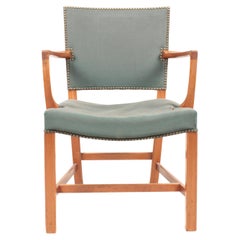 „“Roter Stuhl““ entworfen von Kaare Klint, hergestellt in Dänemark, 1950er Jahre