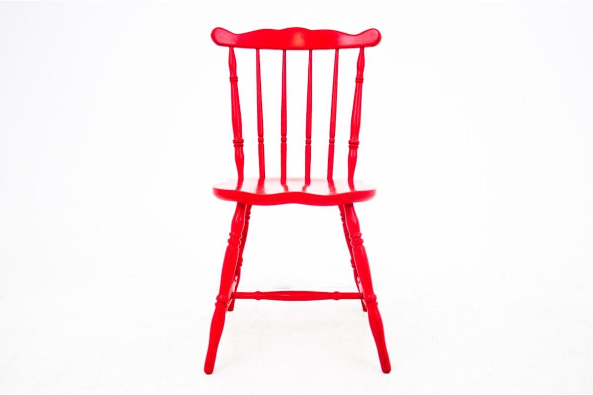Mid-Century Modern Red chair, Poland, 1940s. For Sale