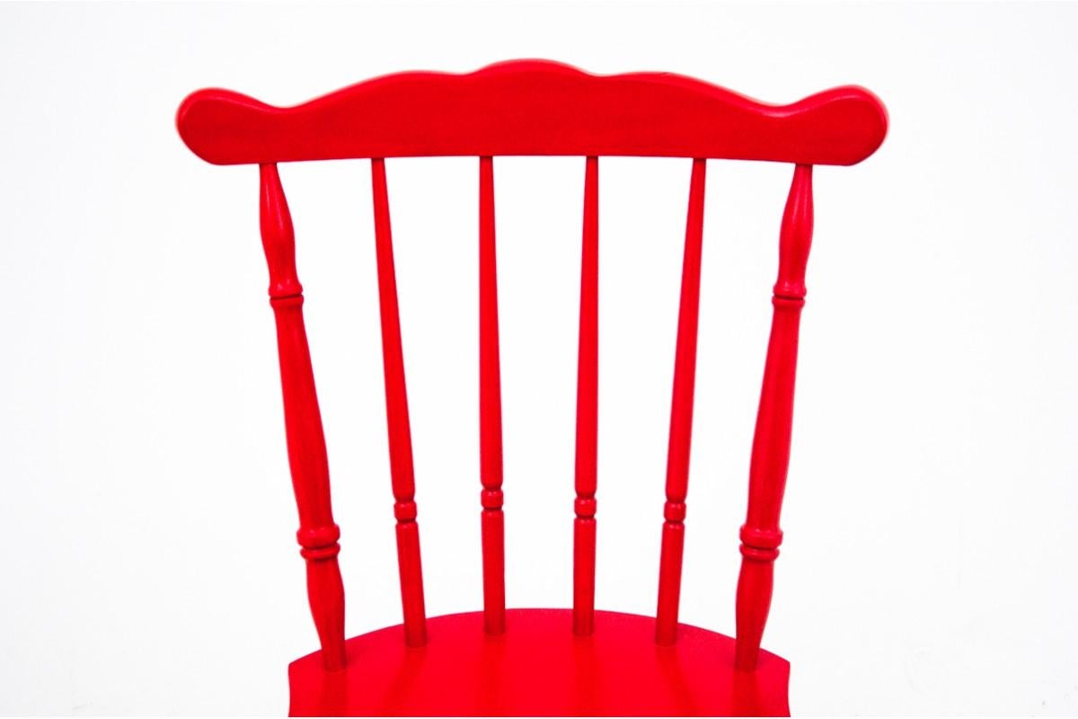 Polish Red chair, Poland, 1940s. For Sale