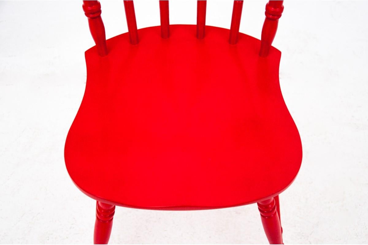 Red chair, Poland, 1940s. In Good Condition For Sale In Chorzów, PL