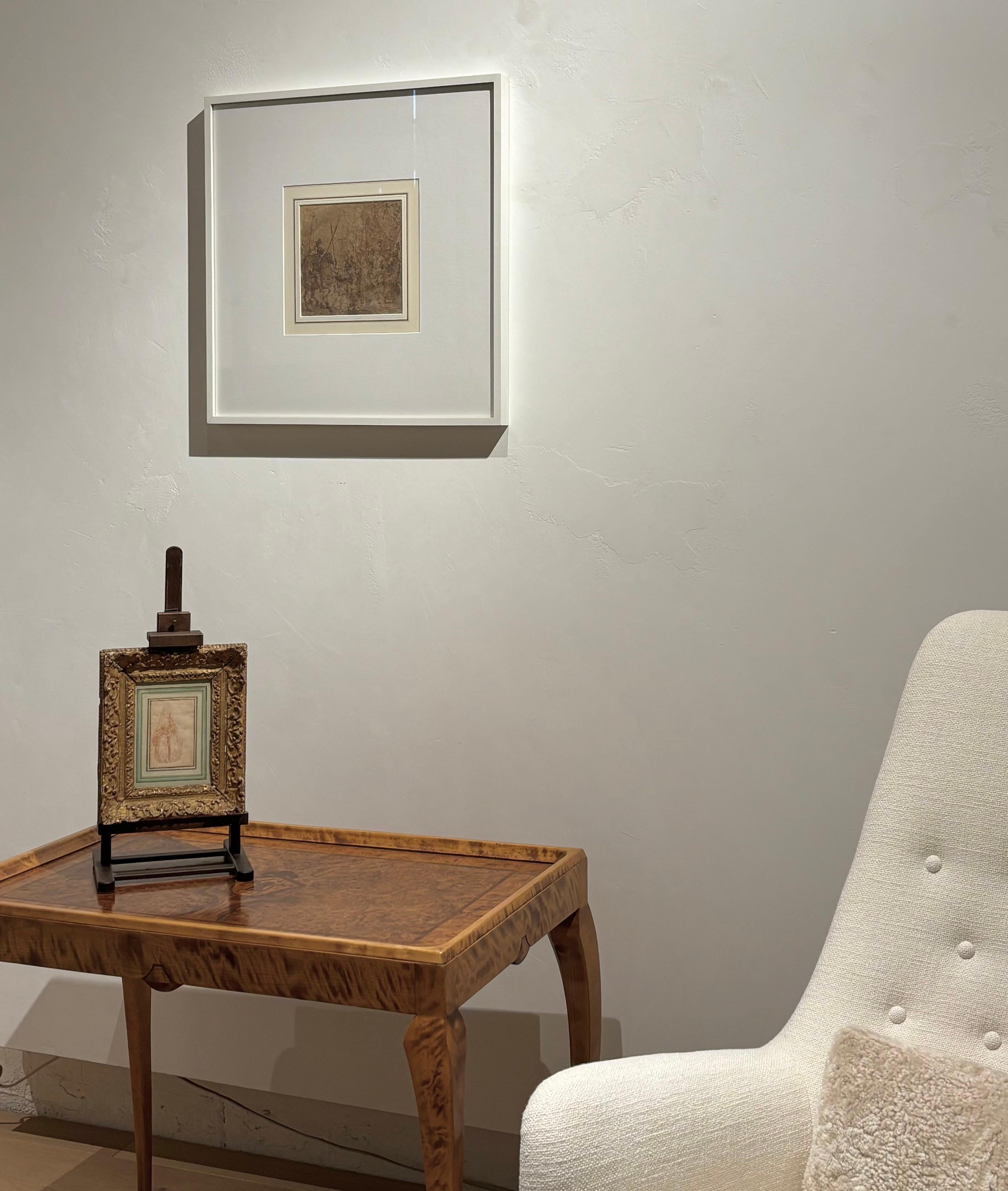 Rötelzeichnung einer sitzenden Frau von Jean-Antoine Watteau (1684-1721) im Zustand „Gut“ im Angebot in Long Island City, NY