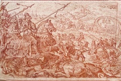 Croquis de maîtres anciens d'une scène de bataille d'après Maarten van Heemskerck