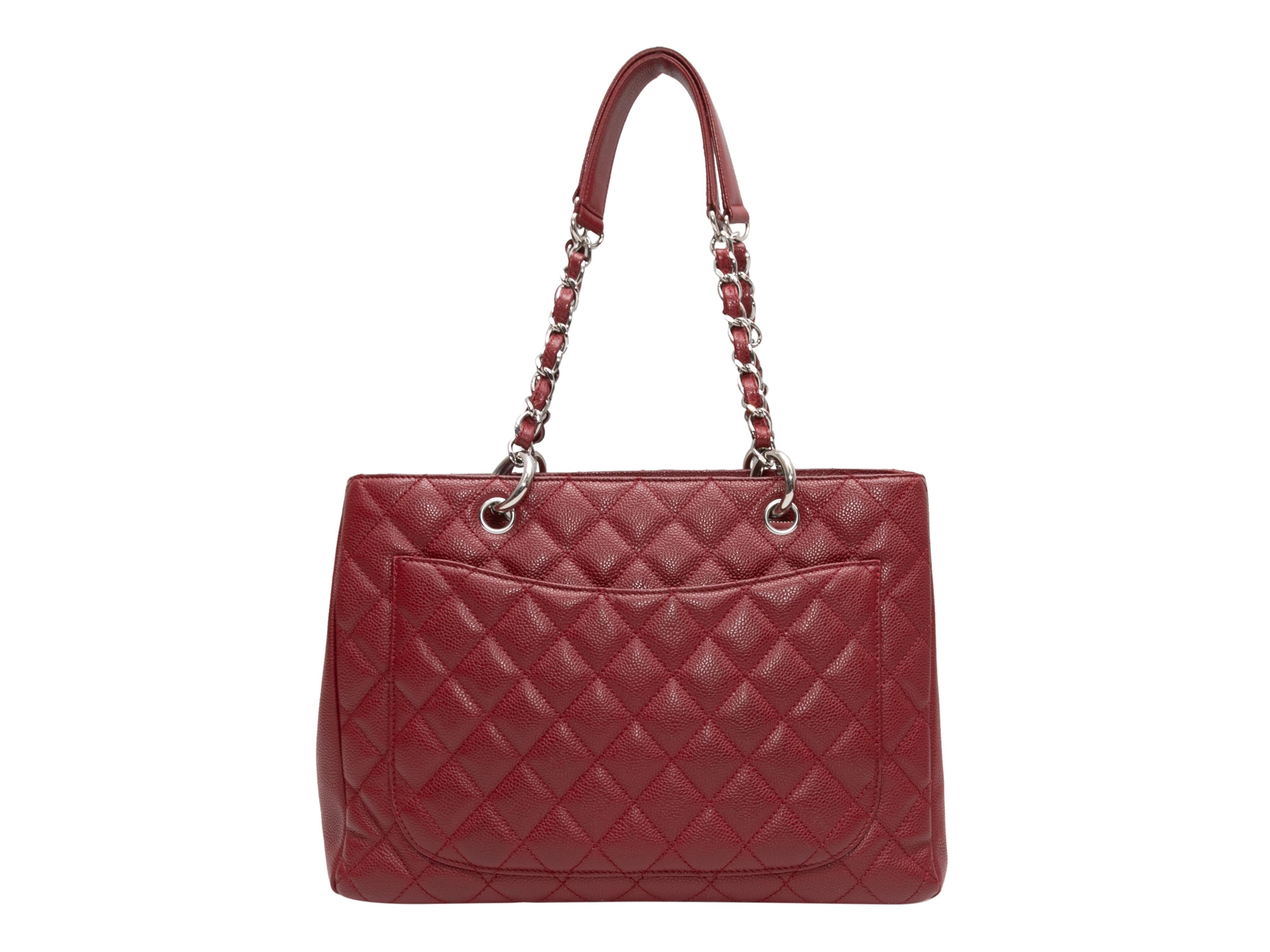 Red Chanel Caviar Leather Grand Shopping Tote 1