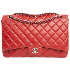 Chanel Jumbo sac à rabat simple rouge