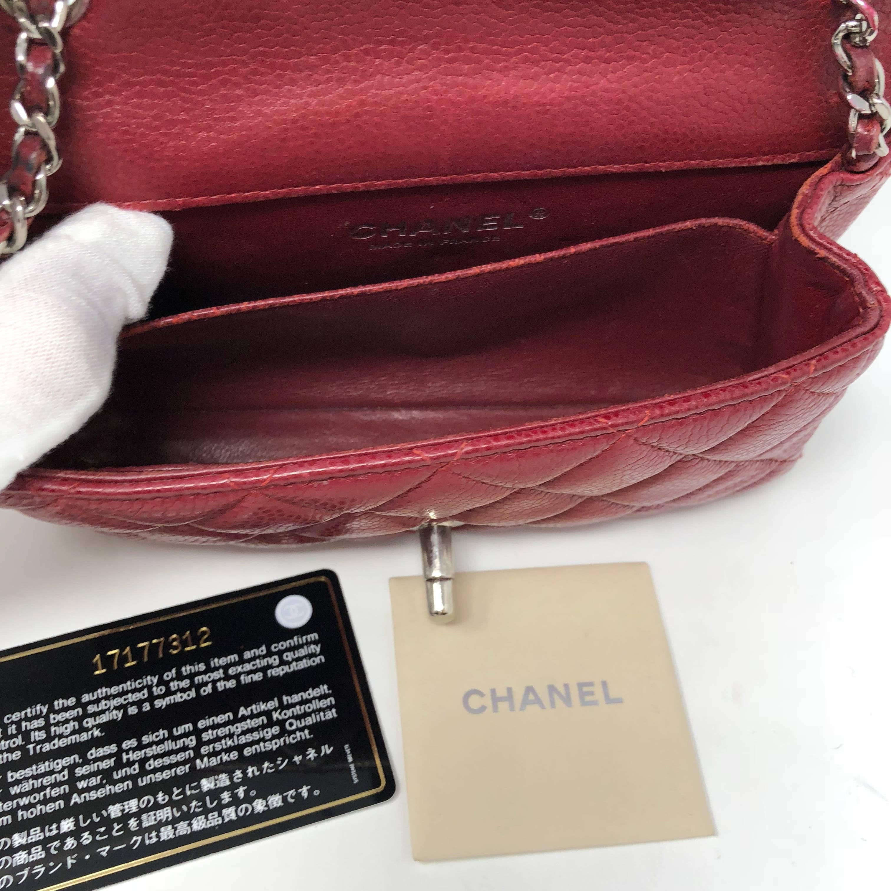 Red Chanel Mini Mini Leather Crossbody Bag 2