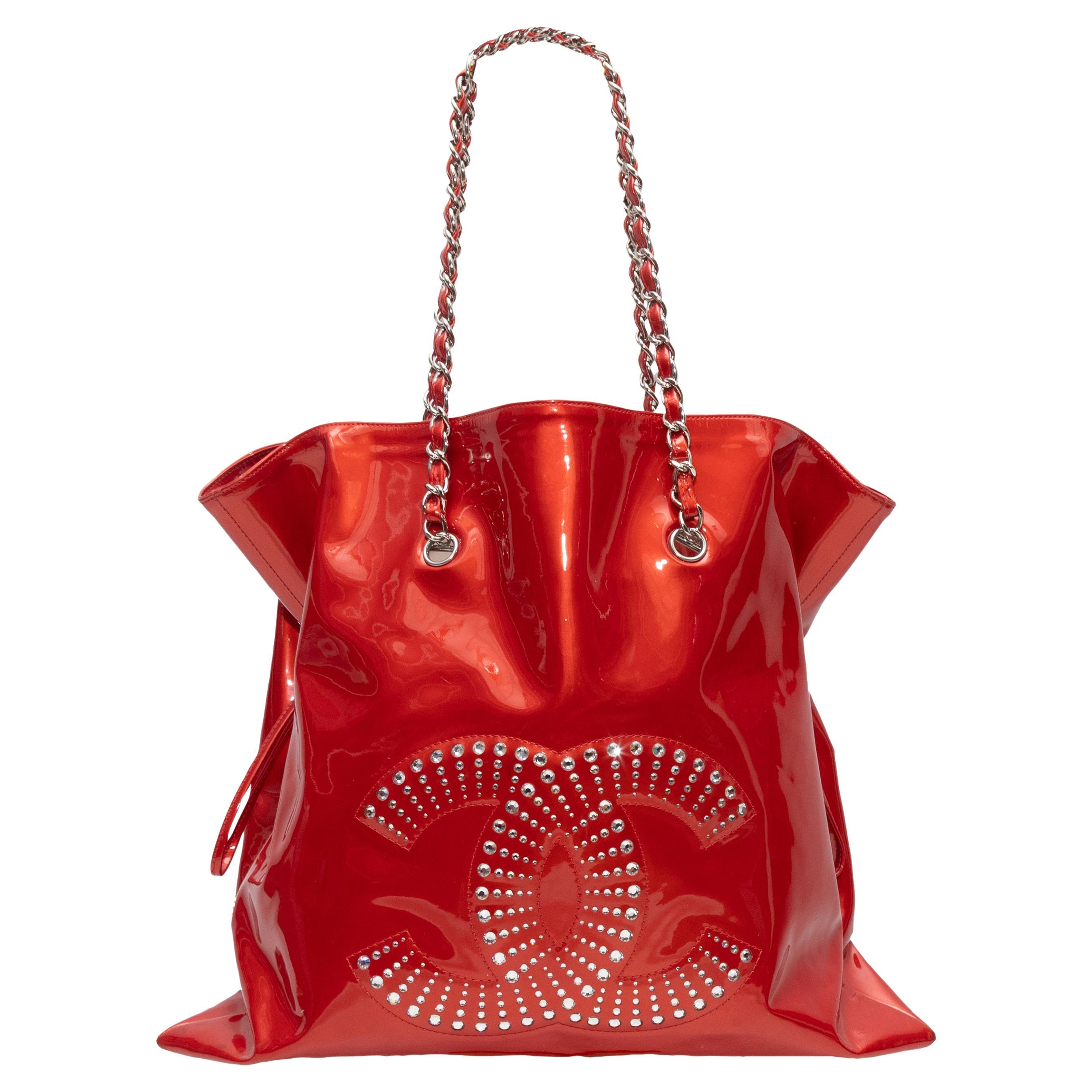 Red Chanel Patent Bon Bon Tote Bag