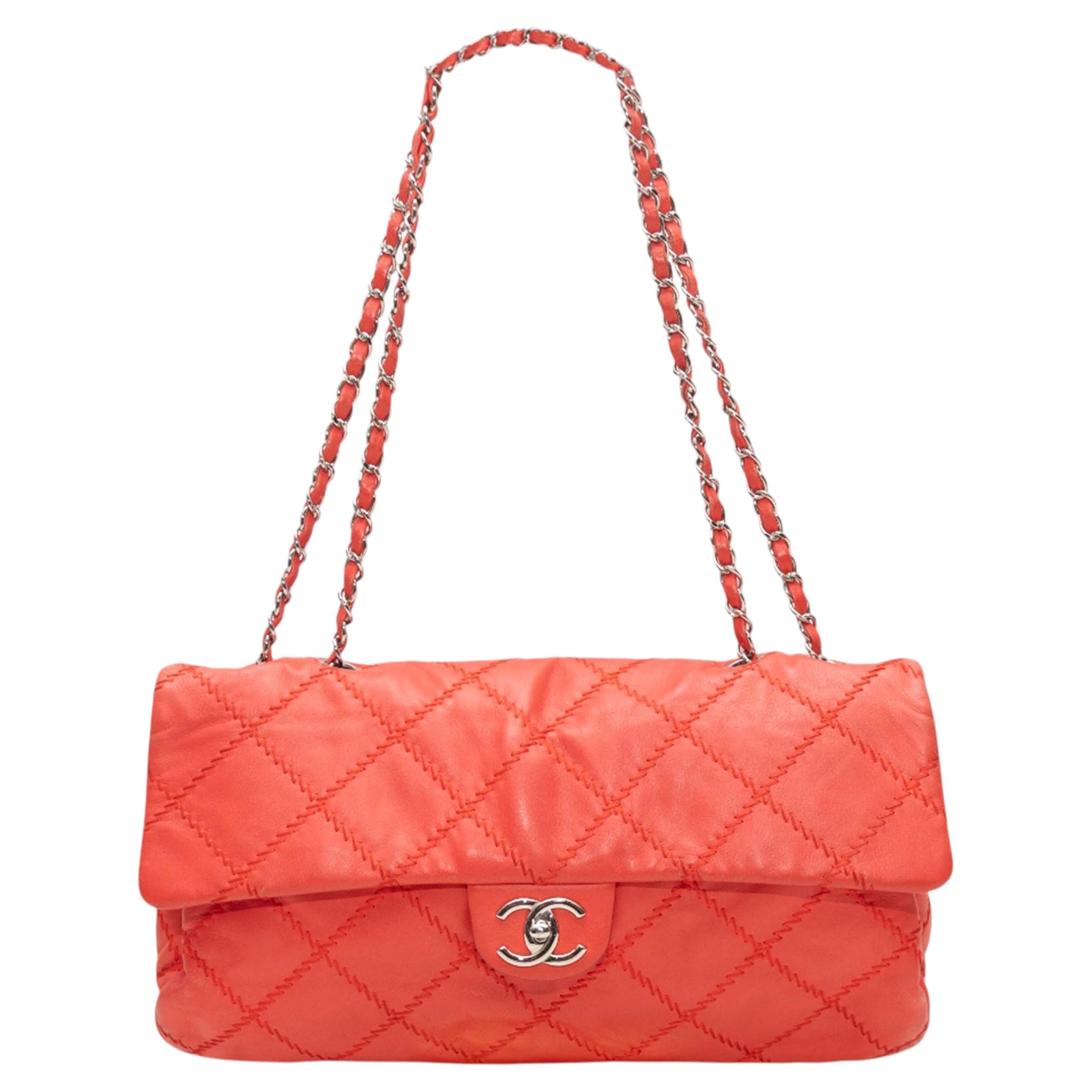 Red Chanel Ultimate Stitch Flap Bag