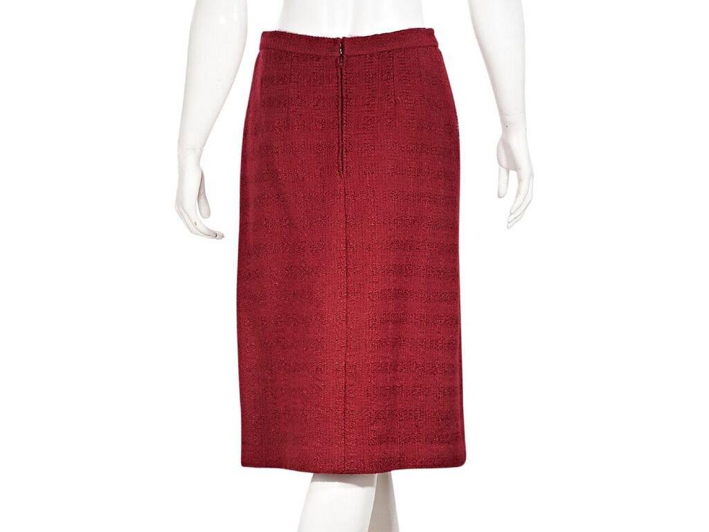 Red Chanel Wool Skirt In Good Condition In New York, NY