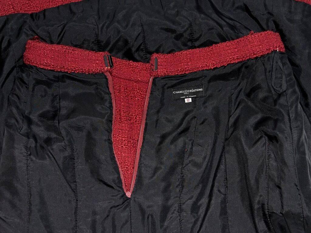 Women's Red Chanel Wool Skirt