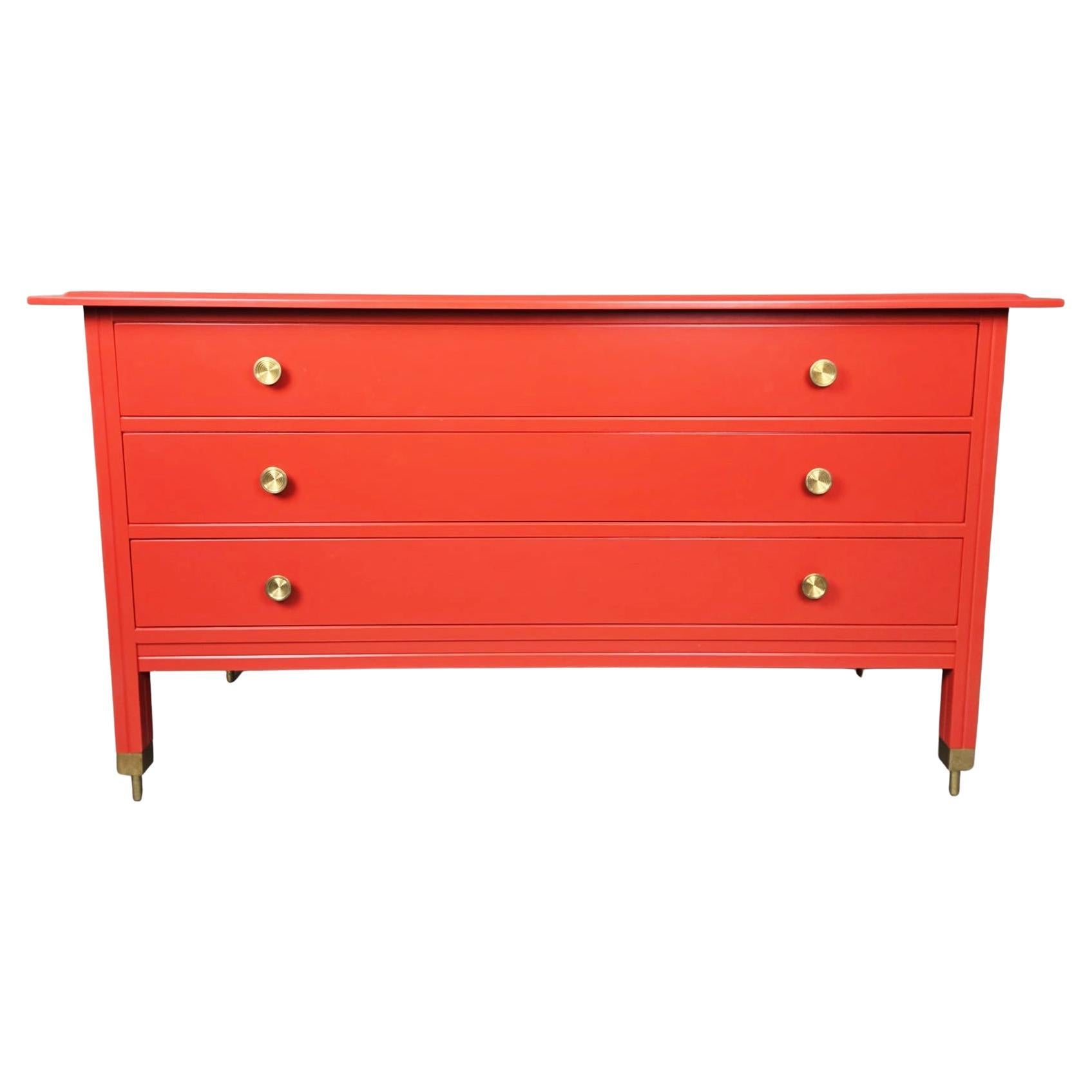 Red Chest of Drawers, Carlo de Carli, 1960s For Sale