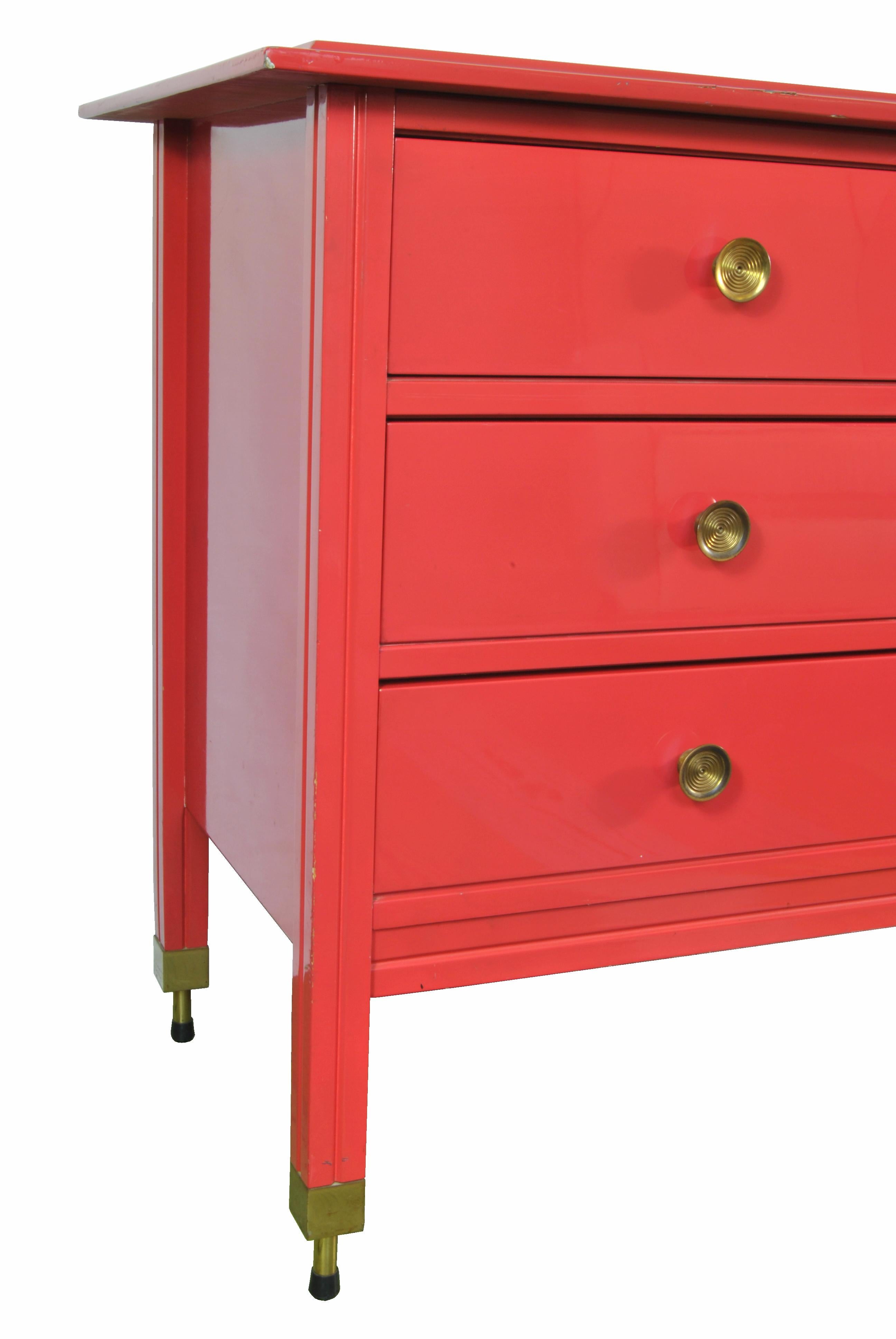 red chests of drawers