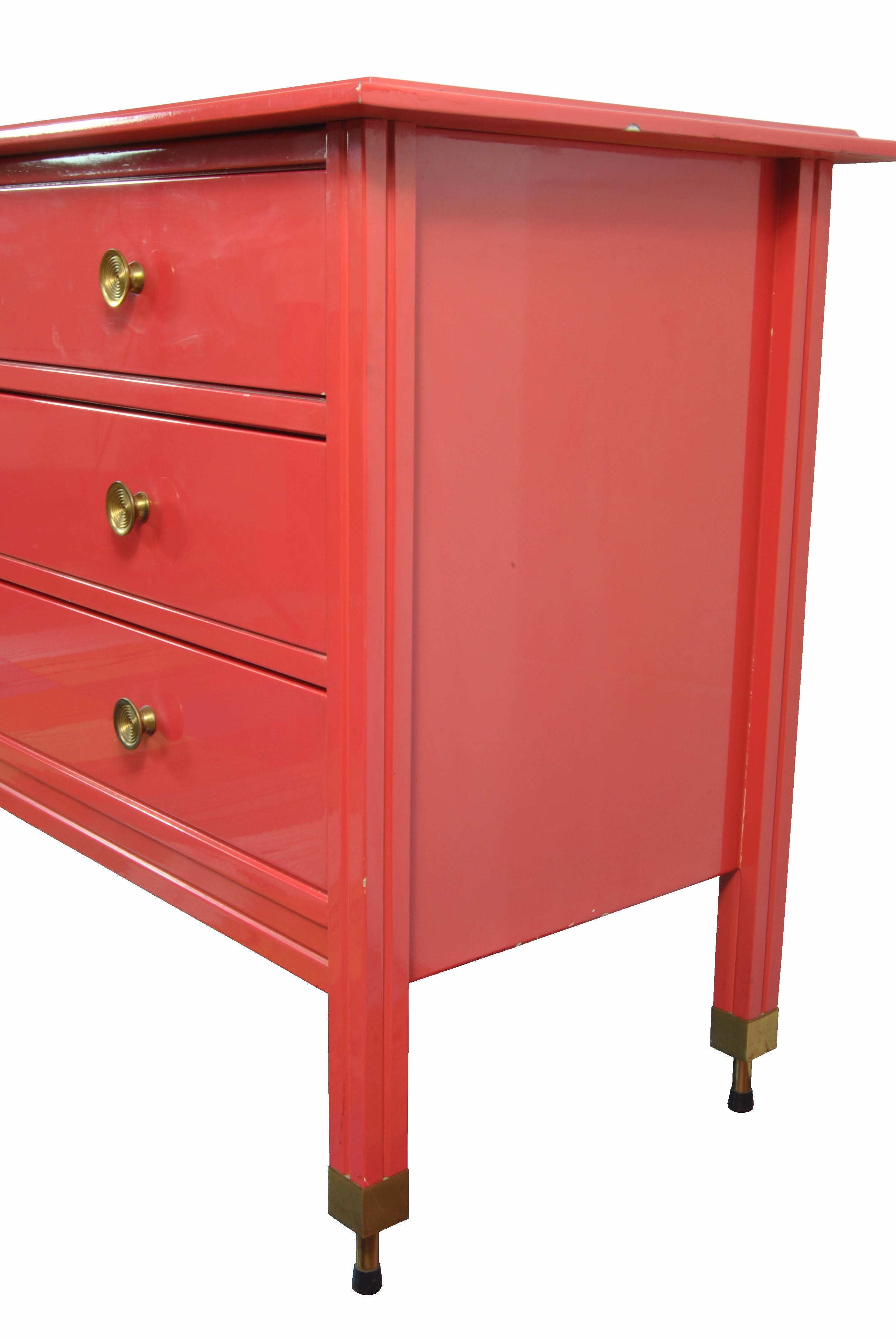 Italian Red Chest of Drawers 