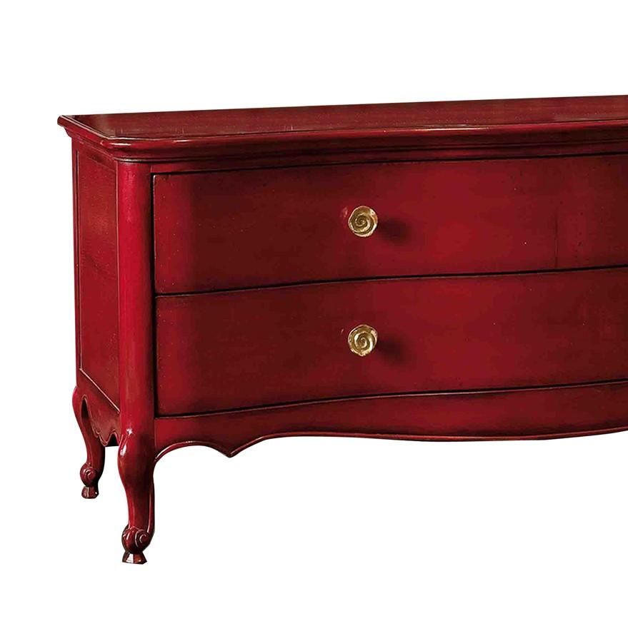 Chest of drawers Louis XV, shaped frontal, two drawers, wooden top.