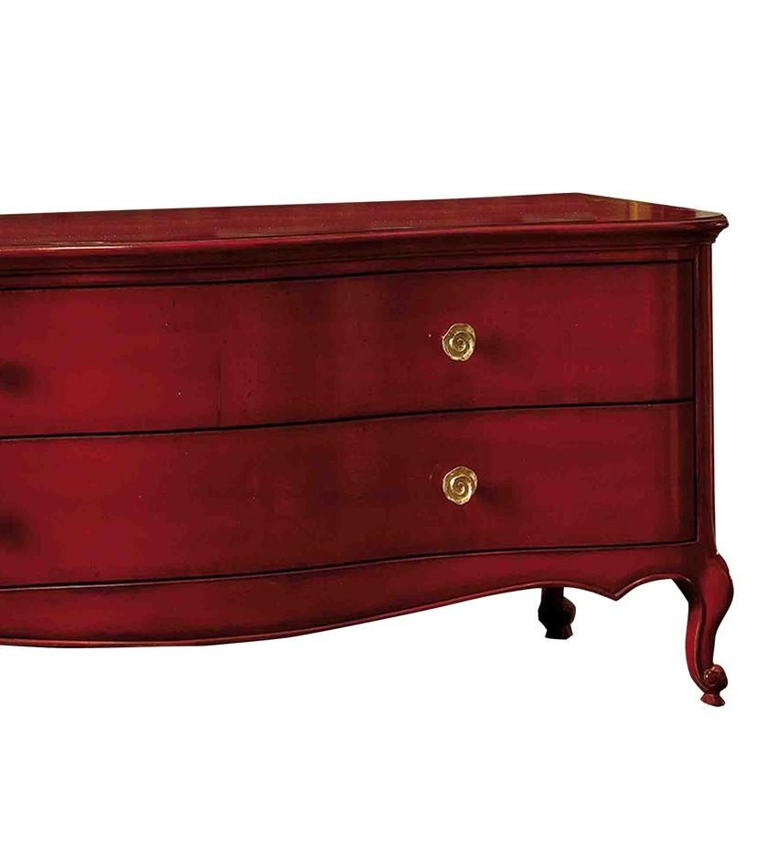 red chest of drawers