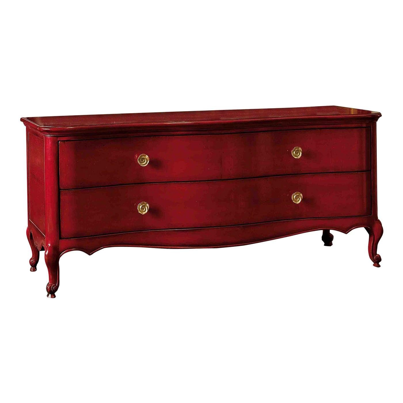 Red Chest of Drawers Louis XV