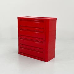 Red Chest of Drawers Model “4964” by Olaf von Bohr for Kartell, 1970s