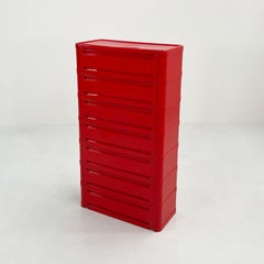 Red Chest of Drawers Model “4964” by Olaf Von Bohr for Kartell, 1970s